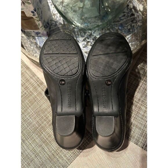 Michelle D y2K Black Leather Mary Jane Heel Pump Buckle Round Toe 7.5 Whimsigoth - Picture 4 of 6